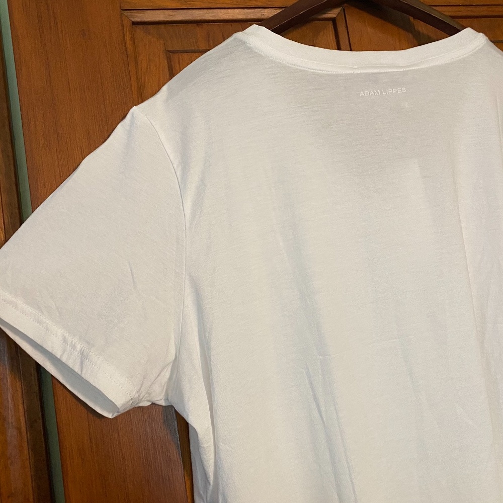 NEW Adam Lippes 100% Pima Cotton V-Neck T-shirt in White size 4X/20 - Picture 7 of 9
